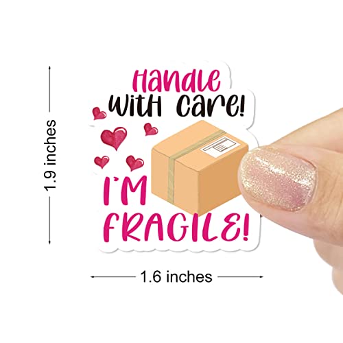 Funny Fragile Stickers,Handle with Care Stickers for Small Business Package Packing 500 Labels Per Roll - color: Handle With Care Sticker