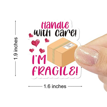 Funny Fragile Stickers,Handle with Care Stickers for Small Business Package Packing 500 Labels Per Roll - color: Handle With Care Sticker