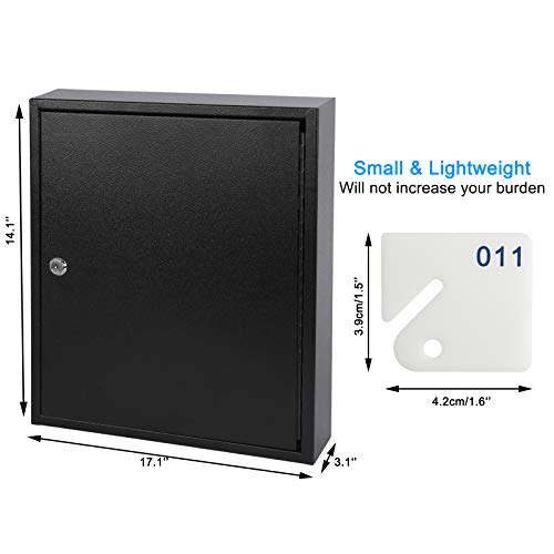 KYODOLED Key Lock Box, Wall Mount 100 Key Cabinet, Black - color: Black-06