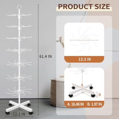Flenpptly Retail Display Stand, 7-Tier Rotating Display Rack, White - color: 7-Tier White