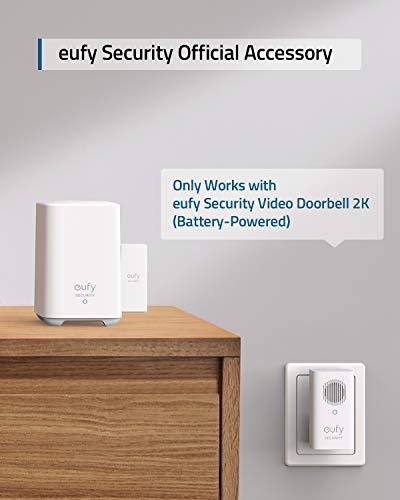 eufy Security Video Doorbell Add-on Chime, Requires 2K (Battery Powered) or Video Doorbell Dual, Simultaneous Ringtone, Volume Control, Works with HomeBase 2/HomeBase 3