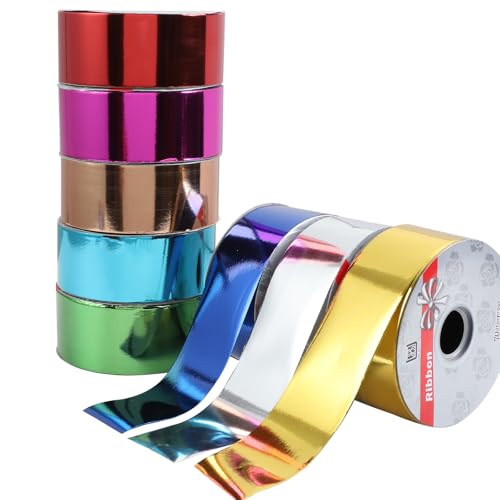 Shiny Waterproof Ribbon,Curling Ribbon for Gifts Package Wrapping,Crafting. (Silver, 2inch x 100yards) - color: Silver, size: 2inch x 100yards