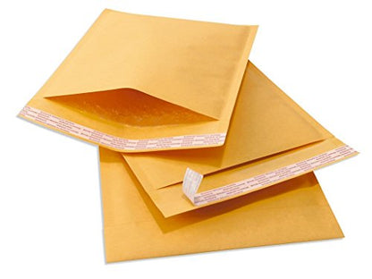 SALES4LESS - Kraft Bubble Mailers, Self-Seal, Waterproof & Cushioned Padded Envelopes for Shipping, 4 x 8 in (10 Pack, Gold) - size: 4 x 8 in