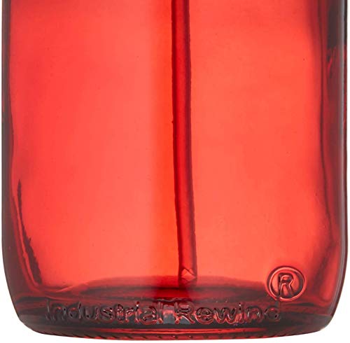 Red Wide Mouth Glass Soap Dispenser with Metal Pump and Non Slip Coaster - 16oz Glass Jar Lotion Bottle by Industrial Rewind (Red WM/ORB) - color: Red Wm/ Orb