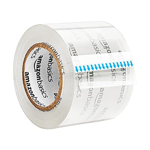 Amazon Basics Heavy Duty Packaging Tape with Dispenser for Shipping, Sealing Boxes, Moving and Storing, 1.88" x 22.2 yds, 6-Pack, 4.33 x 2.64 x 2.36 in