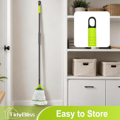 TidyBliss Commercial Mop Heavy Duty with 57.5” Long Handle (Green) - color: Green