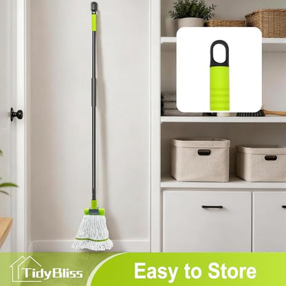 TidyBliss Commercial Mop Heavy Duty with 57.5” Long Handle (Green) - color: Green