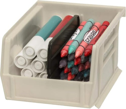 Akro-Mils 30210 AkroBins Plastic Storage Bins, 5"x4"x3", Stone, 24-Pack - color: Stone