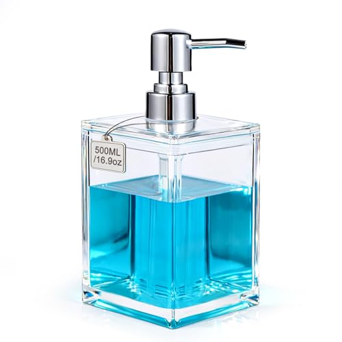 LGURT Clear Acrylic Soap Dispenser, 500ml Hand Soap Pump - size: 500