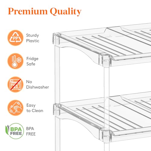 Lifewit Stackable Water Bottle Organizer, Clear Tumbler Holder for Cabinet - size: 4 Tier-16 Bottle