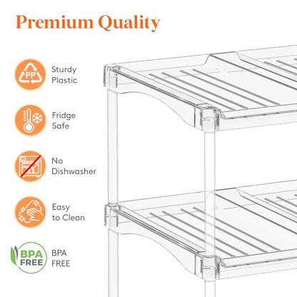 Lifewit Stackable Water Bottle Organizer, Clear Tumbler Holder for Cabinet - size: 4 Tier-16 Bottle