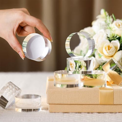 Remerry Acrylic Round Block Display, 8 Pcs, 2 x 2 x 1 Inches - size: 2 x 2 x 1 Inches