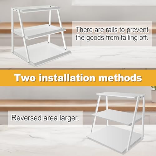 3-Tier Candy Display Rack, Upgraded Metal Snack Rack Display Stand, Snack Organizer for Countertop, Kitchen and Stores (White) - color: White