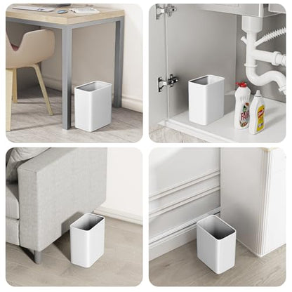 Cesun Small Bathroom Trash Can, 2.1 Gallons, Under Sink Wastebasket, White - color: White
