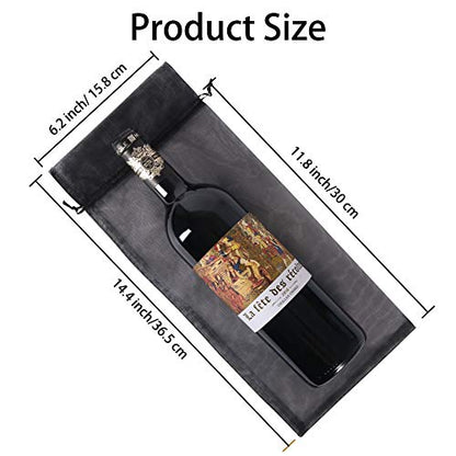 HRX Package 30pcs Mesh Organza Wine Bags for Gift Giving (Black) - color: Black