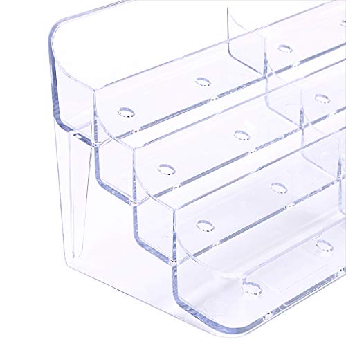 Hipiwe 2Pcs Acrylic Business Card Holder 8-Slot Desktop Card Display Stand - color: Transparent