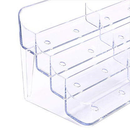 Hipiwe 2Pcs Acrylic Business Card Holder 8-Slot Desktop Card Display Stand - color: Transparent