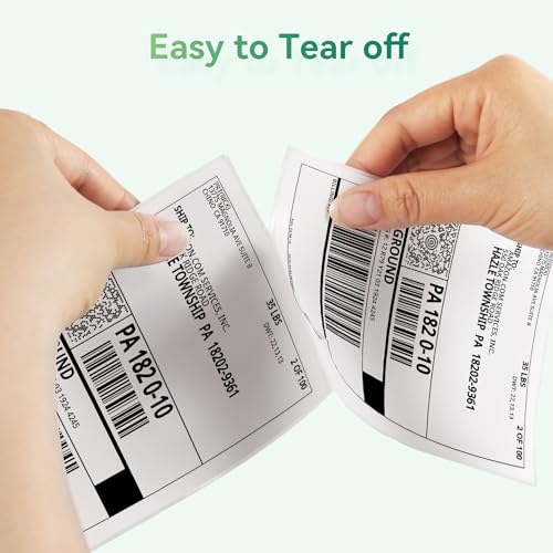 iDPRT Shipping Labels - 4x6 Thermal Direct Address Labels, Fan-Fold, Strong Adhesive, 500 per Stack, Compatible with JADENS,MUNBYN,Nelko,Phomemo,KNAON,iDPRT Thermal Label Printers