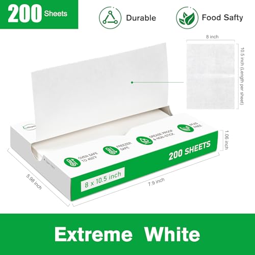 EcoDispose Precut POP UP Deli Paper Sheet, 200 Pack, 8" x 10.5", White - color: White, size: 8“x10.5”