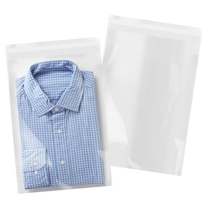 iMailer - 200 Count - 12" x 18" Clear Cellophane Bags Self Seal- Cello Large Resealable Plastic Poly Bags for Clothing, T-Shirts, Pants - size: 12x18 Inch (Pack of 200)