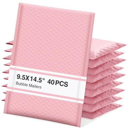 UCGOU Bubble Mailers 9.5x14.5" 40 Pack Usable Size 9.5x13.5" Light Pink - color: Light Pink, size: 9.5x14.5" 40PC