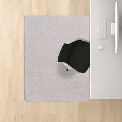 Office Chair Mat for Hardwood Floors,Thick Rubber Mat – Heavy Duty Anti-Slip Protection for Rolling Chairs, Home Office Desk Rug (Beige, 36"×48")