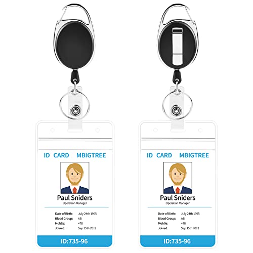 moeverEX 2 Pack ID Badge Holder, Badge Holder Retractable Clip - size: 2pcs with ID hold