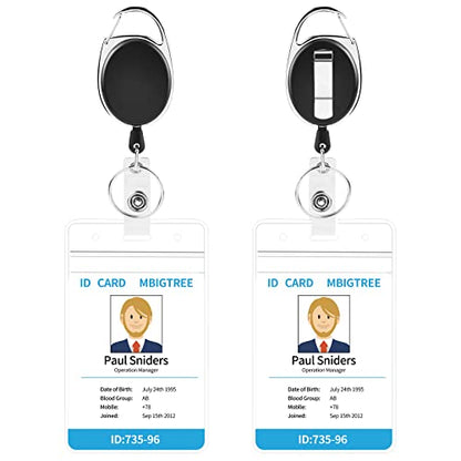moeverEX 2 Pack ID Badge Holder, Badge Holder Retractable Clip - size: 2pcs with ID hold