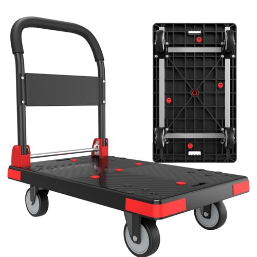 Heavy Duty Foldable Push Cart, 35.4"x23.6" Platform