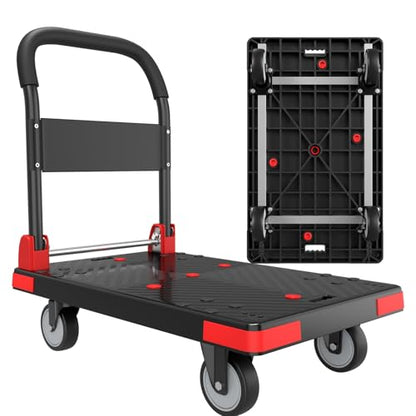 Heavy Duty Foldable Push Cart, 35.4"x23.6" Platform