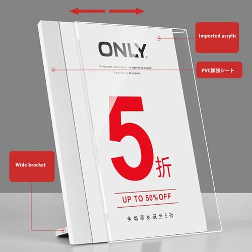 Acrylic Sign Holder L Shape (Horizontal A4 297×210mm/11.69×8.27 inches) - color: Horizontal A4 297×210mm/11.69×8.27 inches