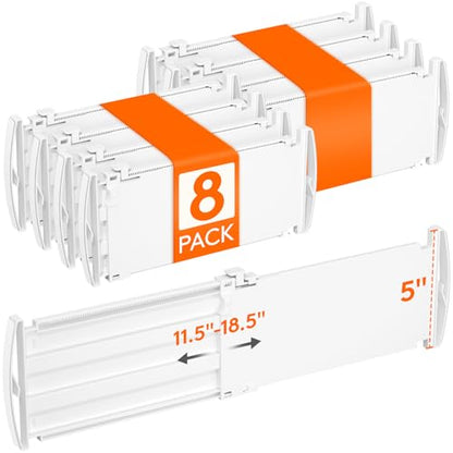 Lifewit 5" Tall Drawer Dividers, Adjustable Deep Drawer Organizer Clothes - size: 5"H, 11.5-18.5"L