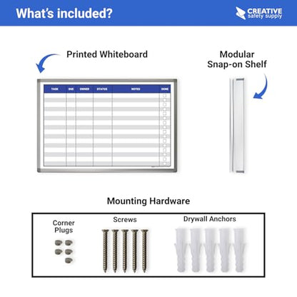 Task List Whiteboard (36in x 24in) - size: 36"W x 24"H