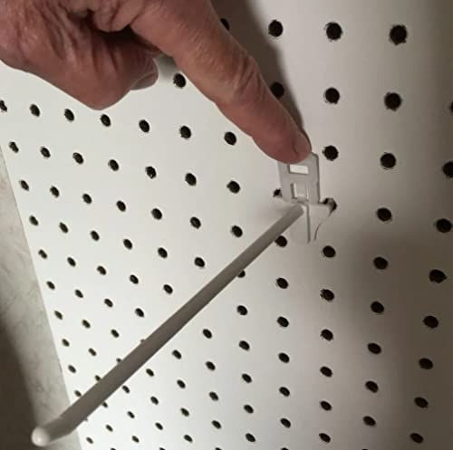 10 Locks 1 Key ProCraft 2" Locking White Plastic Pegboard Peg Hooks
