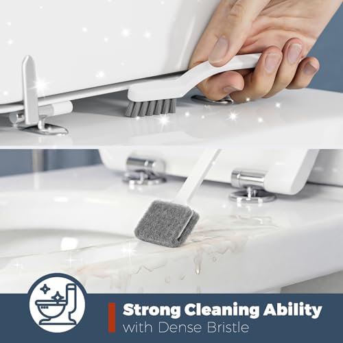 Toilet Brush and Holder Set, Space Saving, White, 1 Pack - color: White