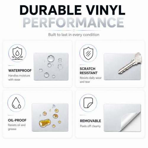 Metallic Silver Thermal Labels 2 × 3 Inch Vinyl Stickers 200 PCS - color: Matte Silver, size: 2 × 3 Inch