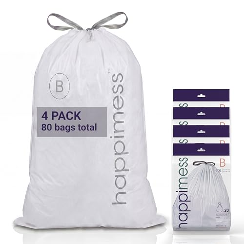 happimess 20-Count Unscented 5.3 Gal Trash Bags, Clear, Pack of 4 - color: Clear, size: 80 Count (Pack of 1)