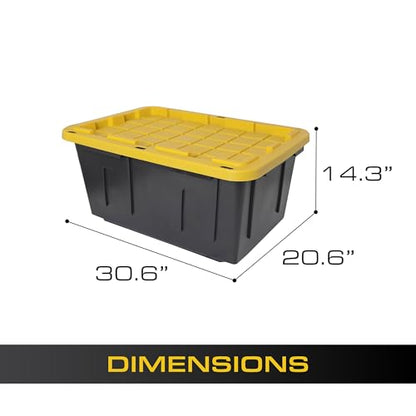 CX Heavy Duty 4-Tier Garage Storage Shelves + 8-pack 27-Gallon Bins & Lids - style: Shelf + 27 Gallon Container (8-Pack)