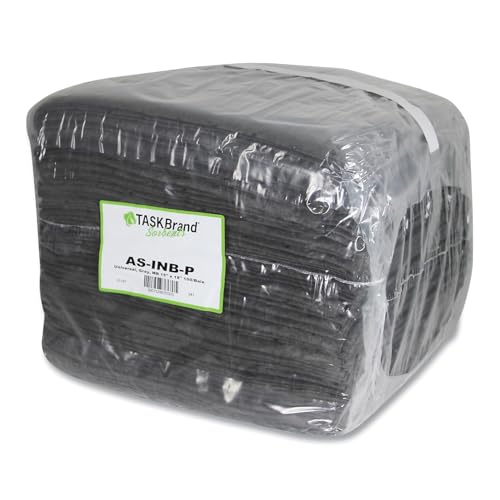 TaskBrand AS-INB-P 15-Inch by 18-Inch Universal Grey AllSorb Melt Blown Industrial Sorbent Pad (100 Pads per Case)