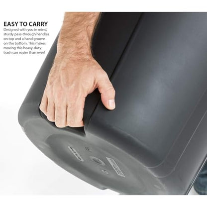 32 Gallon Trash can, Outdoor Garbage can with Handles & Click Lock Lid, Indoor or Outdoor Durable