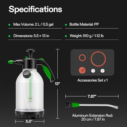 VIVOSUN 70oz Pump Sprayer, Portable Water Spray Bottle - size: 70oz
