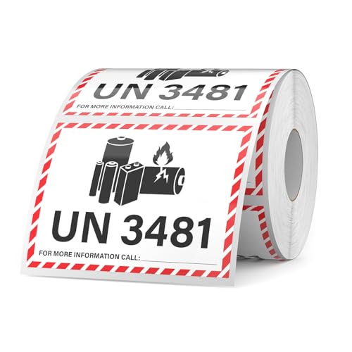 600 PCS UN 3481 Lithium Ion Battery Labels 3.25 × 4.25 Inches - size: 3.25 × 4.25 Inches