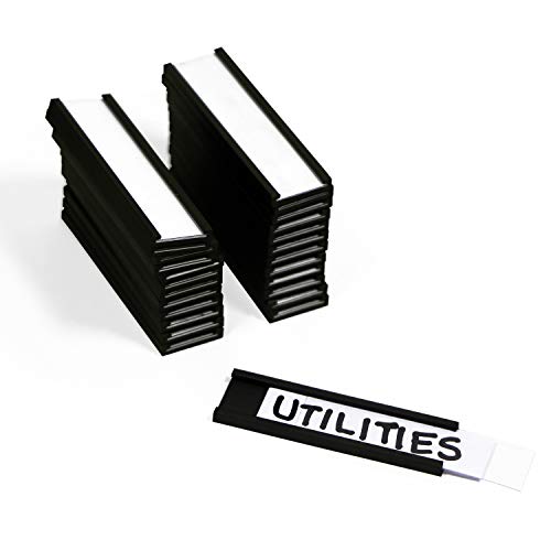 SmartSign Pack of 25 Magnetic 'C' Channel Label Holders | 0.5" x 2" - size: 0.5" x 2"