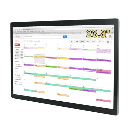 15.6 to 27 inch Touchscreen Digital Calendar & Wall Planners, Smart Whiteboard Calendar for Chore Chart & Work Schedule, Built in Speakers and Camera, Include Wall Mount & Desk Stand (23.8-inch) - size: 23.8-inch