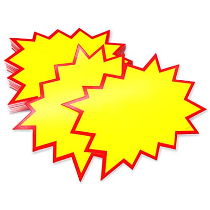 4.5x6.2in Yellow Blank Starburst Cutouts 80pcs Garage Yard Sales Price Tags