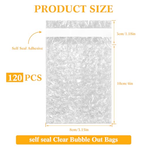 Perkoop Bubble Bags Double Bubble Pouches, 3.15 x 4 Inch, 120 Pcs - size: 3.15 x 4 Inch