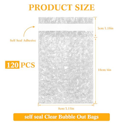 Perkoop Bubble Bags Double Bubble Pouches, 3.15 x 4 Inch, 120 Pcs - size: 3.15 x 4 Inch