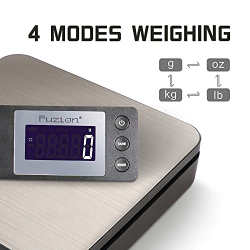 Fuzion Digital Postal Shipping Scale 88lb × 0.1oz with Tare, lb/oz/kg/g - color: Stainless steel+Black
