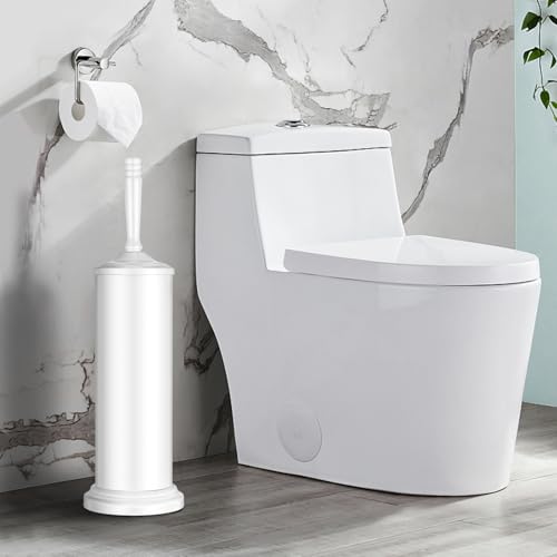 White Toilet Brush and Holder Set，Toilet Bowl Brush and Holder - color: White