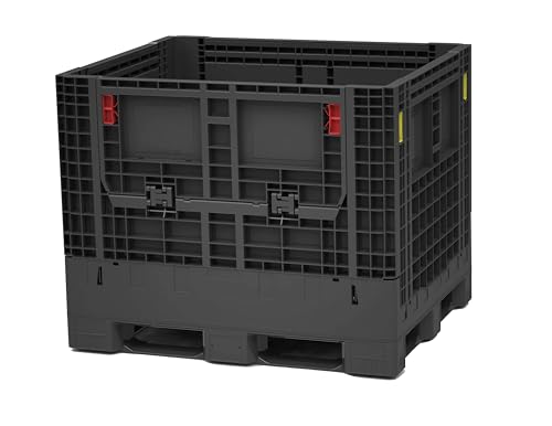 Hudson Exchange 48 x 40 x 34" (1800 lb Capacity) Collapsible Bulk Container With Access Doors (Container Only), Gray - color: Gray